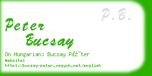 peter bucsay business card